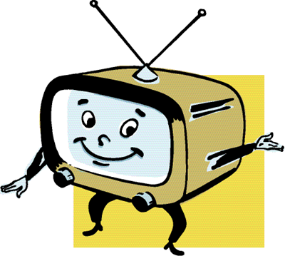 Illustration of a friendly, cartoon TV set.